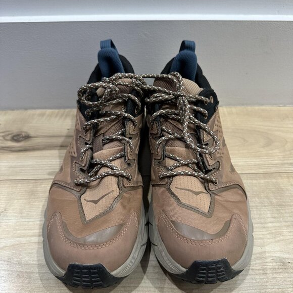 Hoka One One Wanacapa Low GTX Shoes Mens Size 8.5 Brown Gore-Tex Vibram Trail - Picture 1 of 7